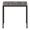 Merrick Lane Faux Teak Outdoor Dining Table with Powder Coated Steel Frame and Umbrella Hole